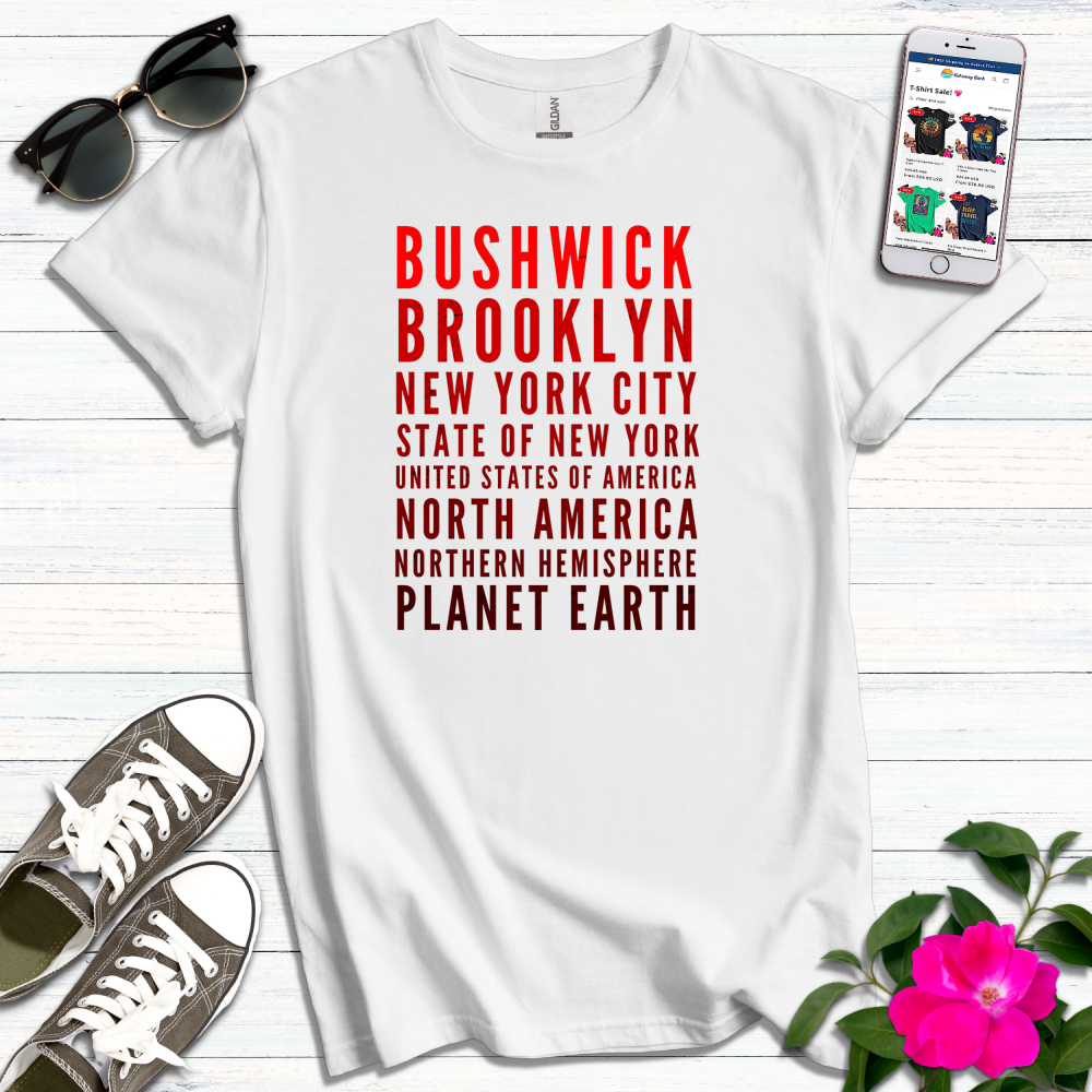 Bushwick Brooklyn Red Gradient T-Shirt