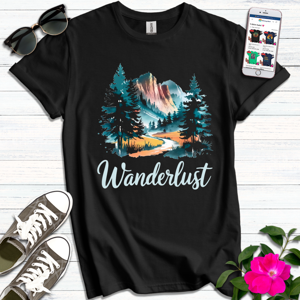 Wanderlust Mountain Scene T-Shirt