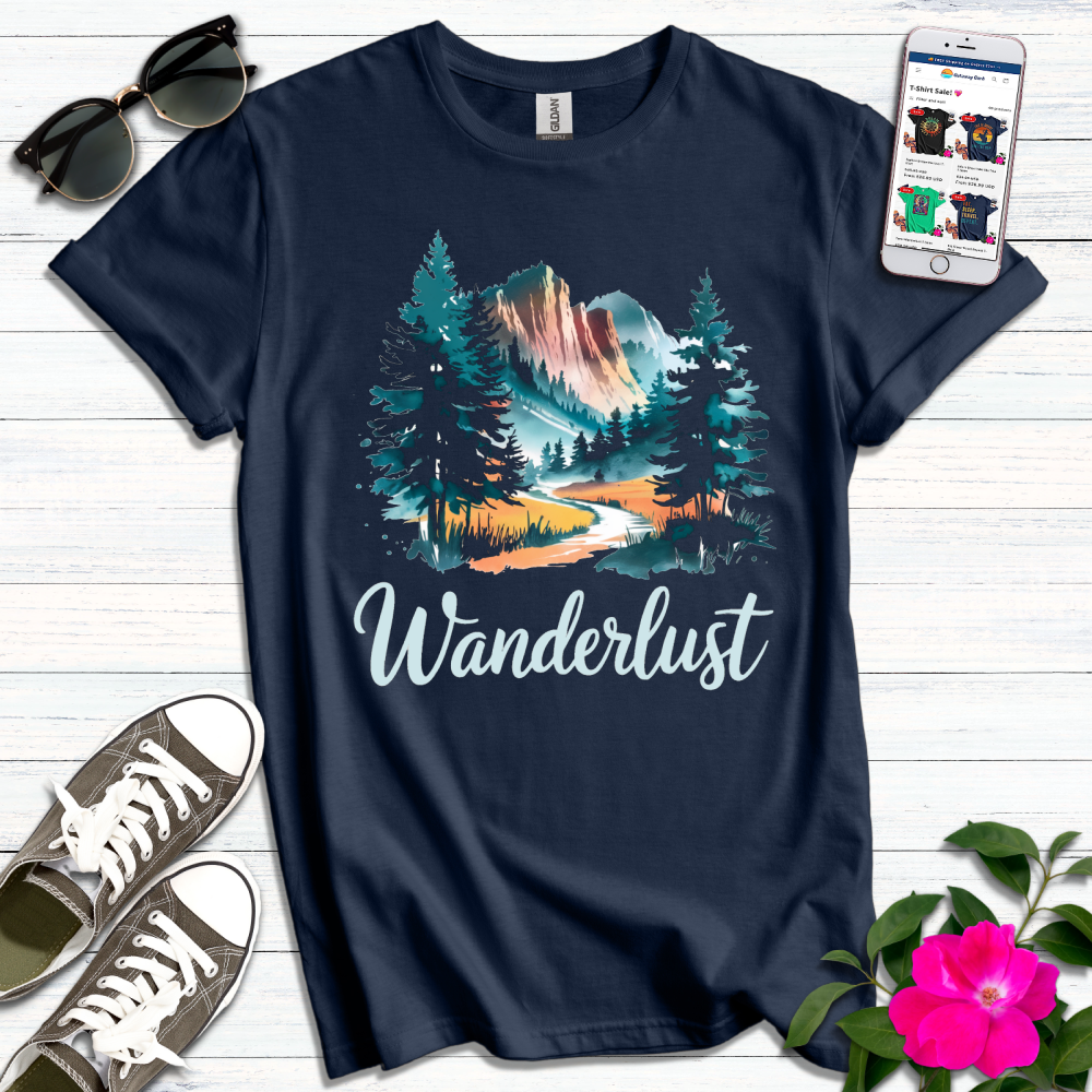 Wanderlust Mountain Scene T-Shirt