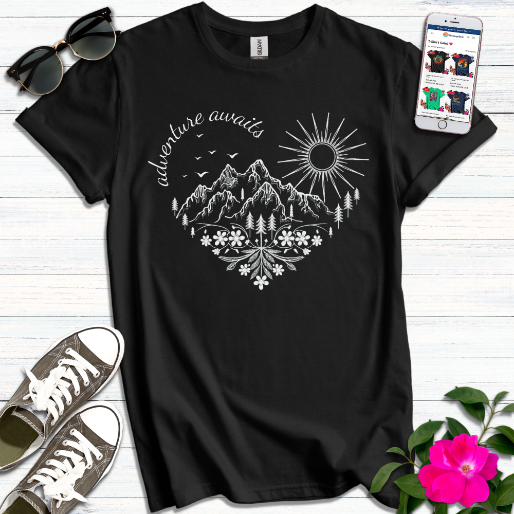 Adventure Awaits Boho Heart T-Shirt