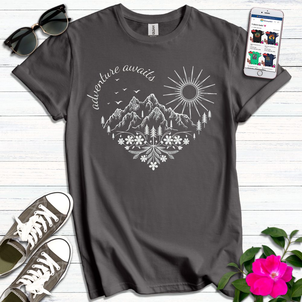 Adventure Awaits Boho Heart T-Shirt