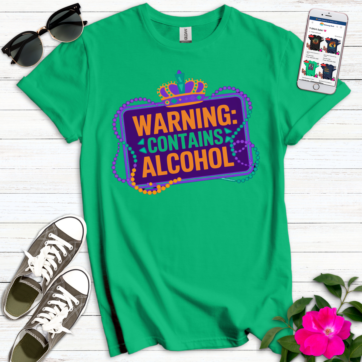 Cute Warning Contains Alcohol T-Shirt