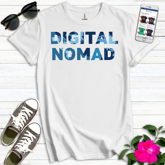 Digital Nomad Map Overlay T-Shirt