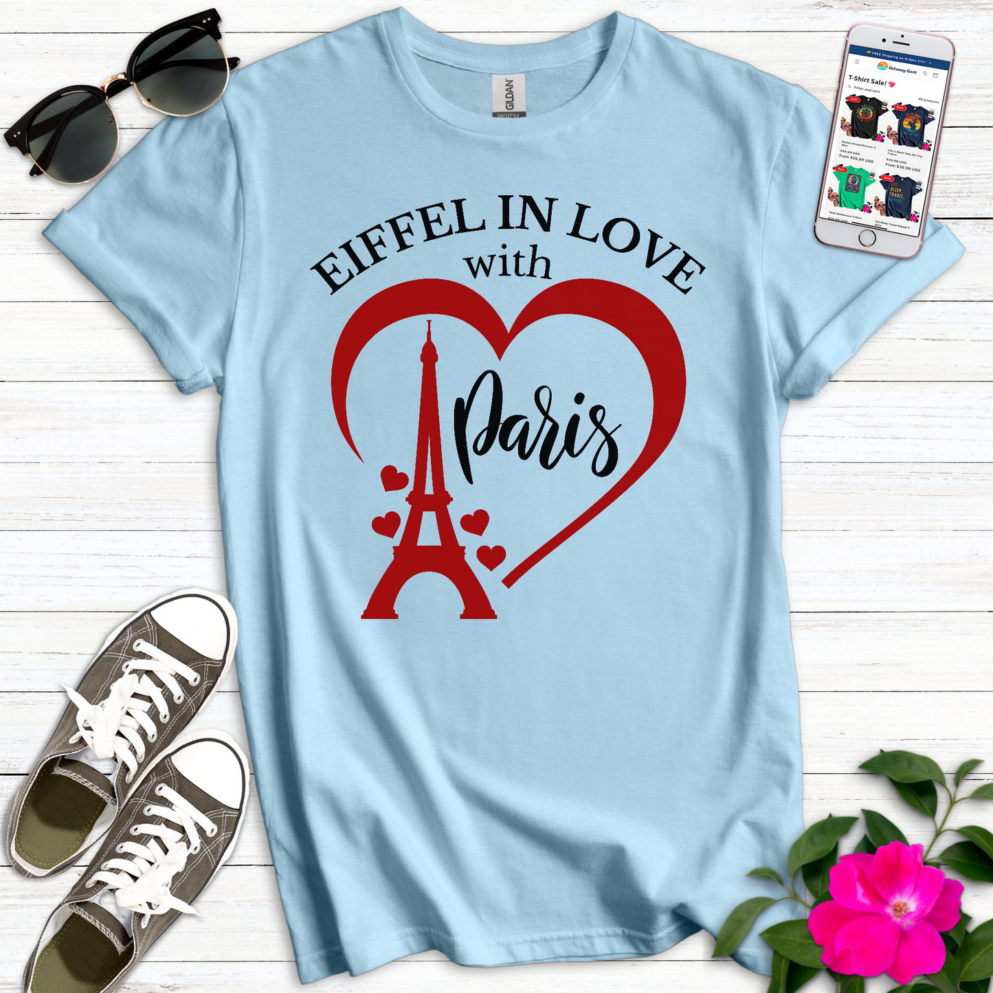 Eiffel in Love Paris T-Shirt