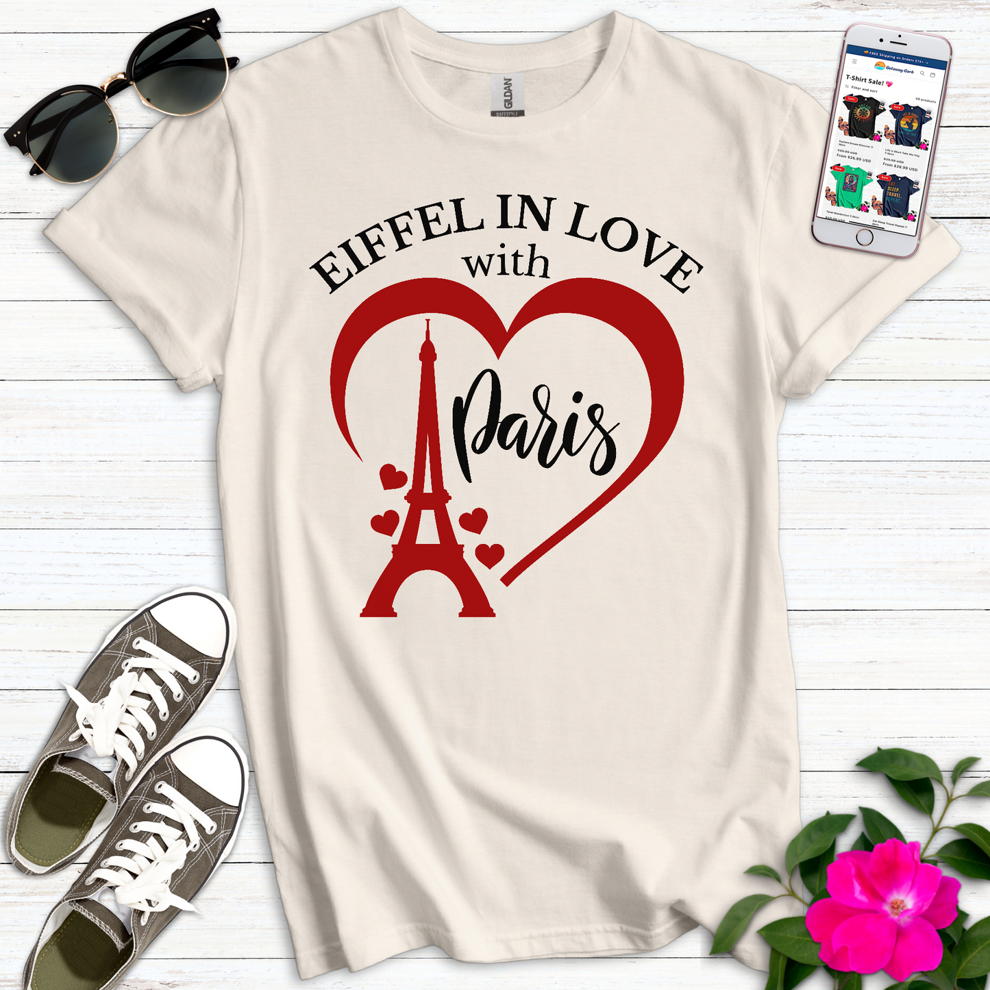 Eiffel in Love Paris T-Shirt