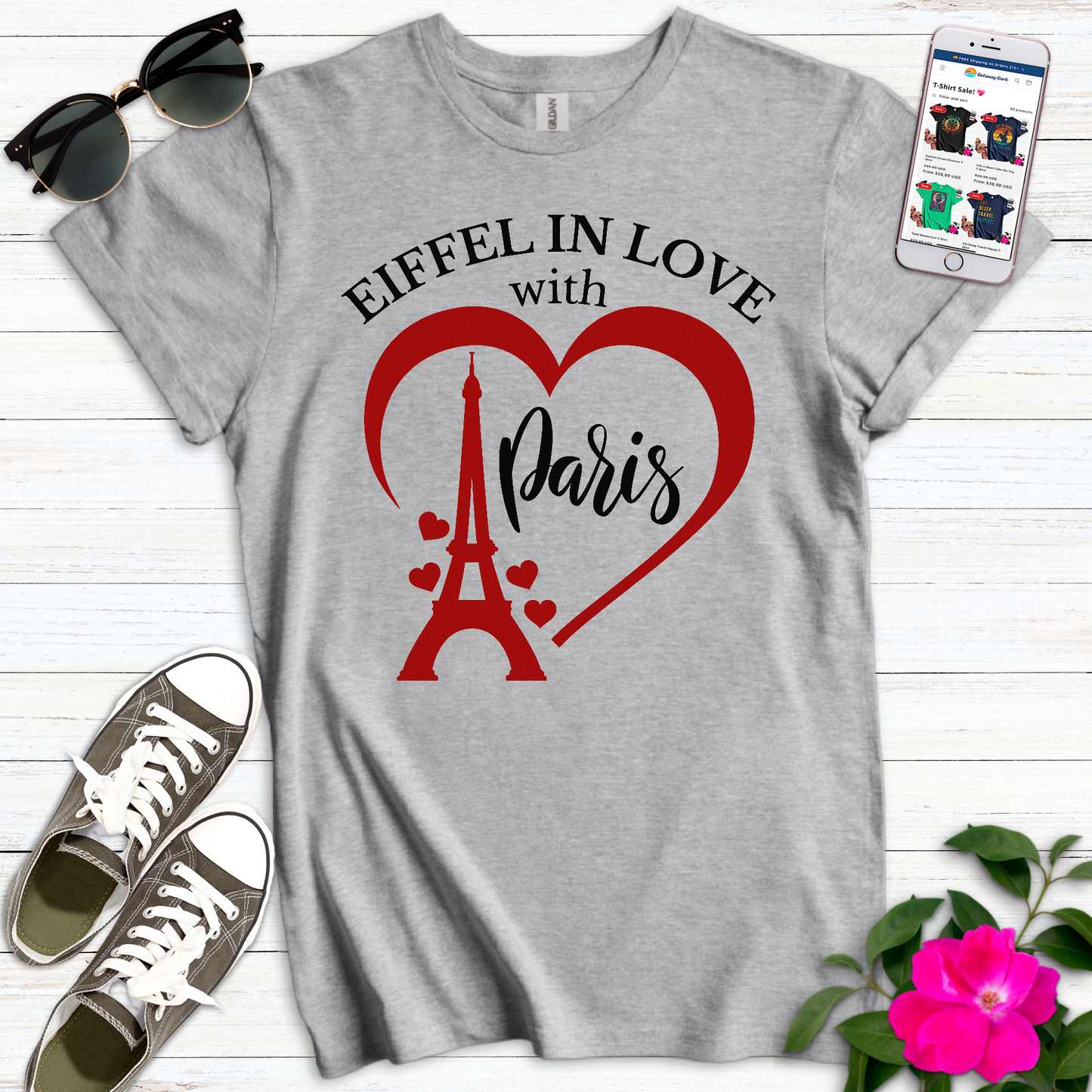 Eiffel in Love Paris T-Shirt