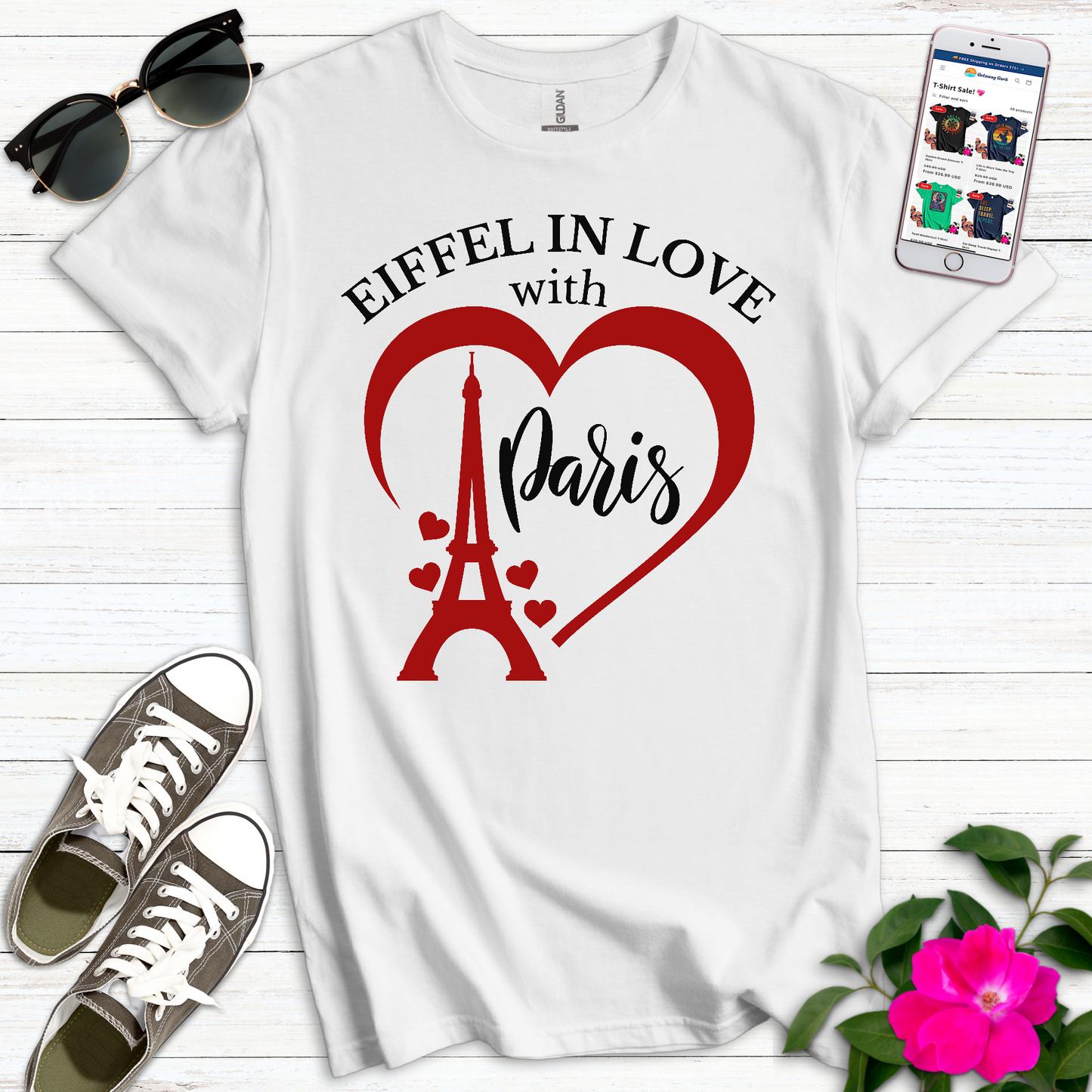 Eiffel in Love Paris T-Shirt