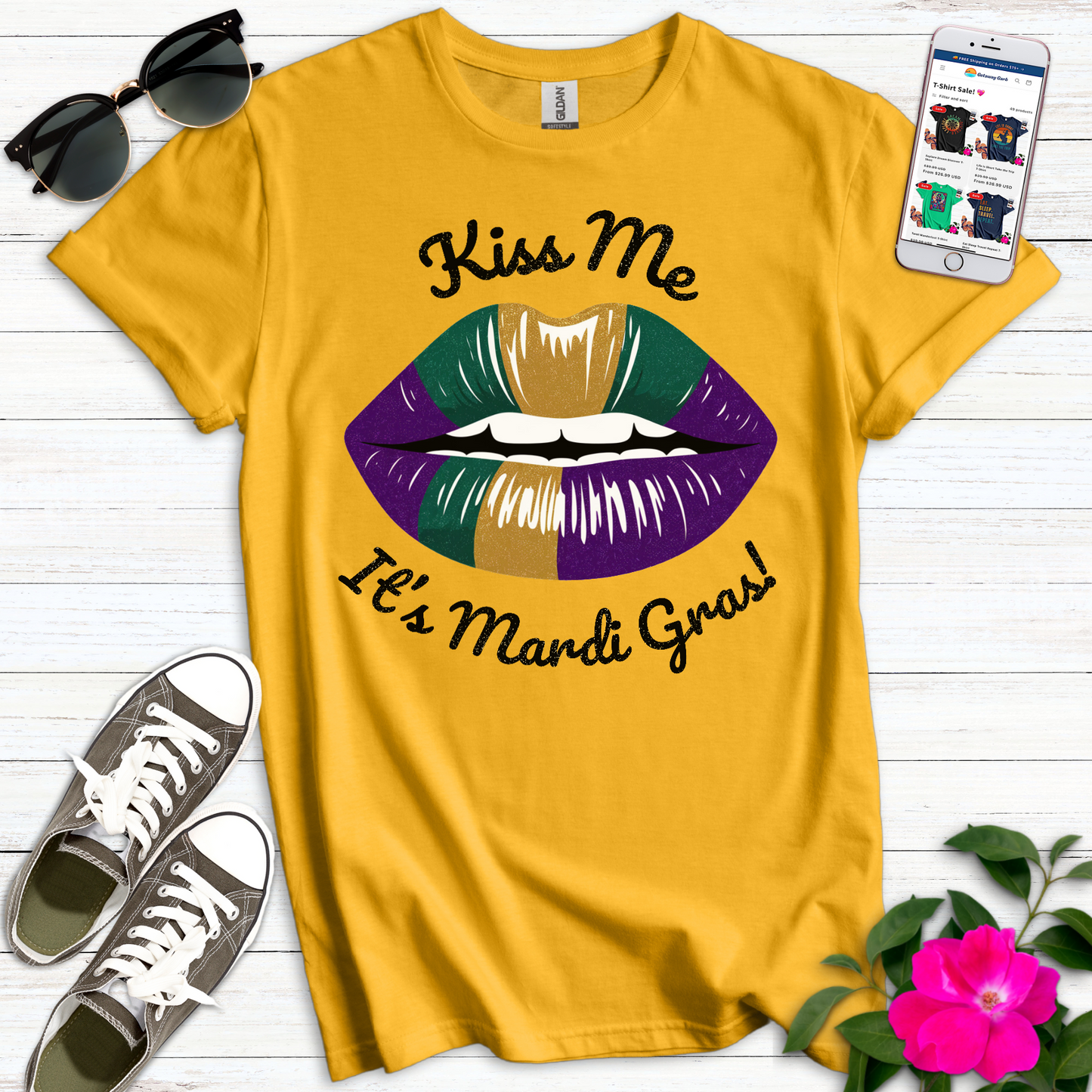 Kiss Me Mardi Gras T-Shirt