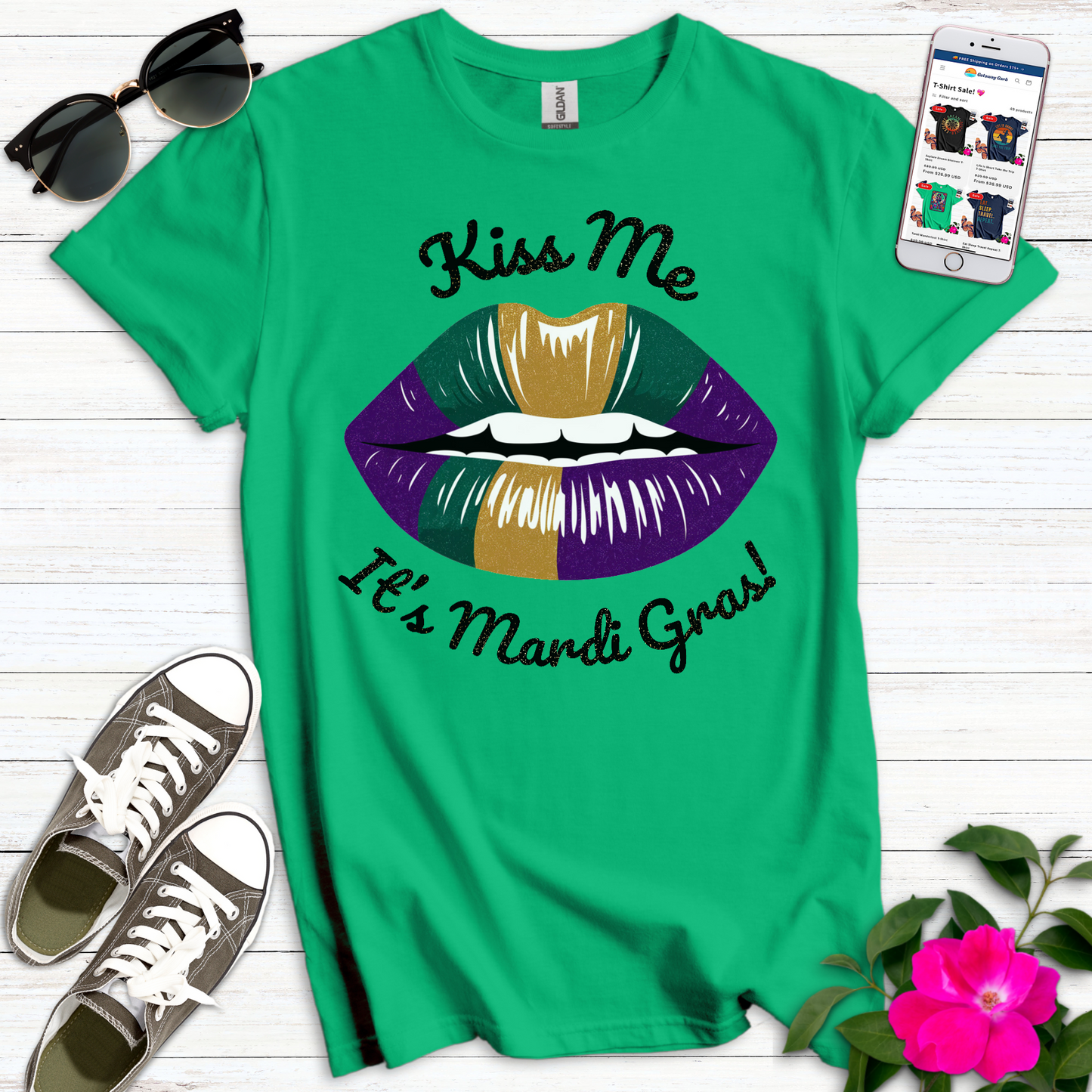 Kiss Me Mardi Gras T-Shirt