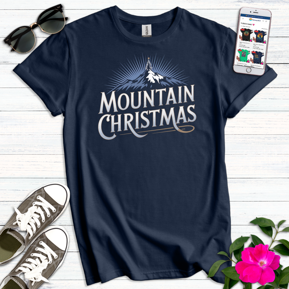 Mountain Glow Christmas T-Shirt