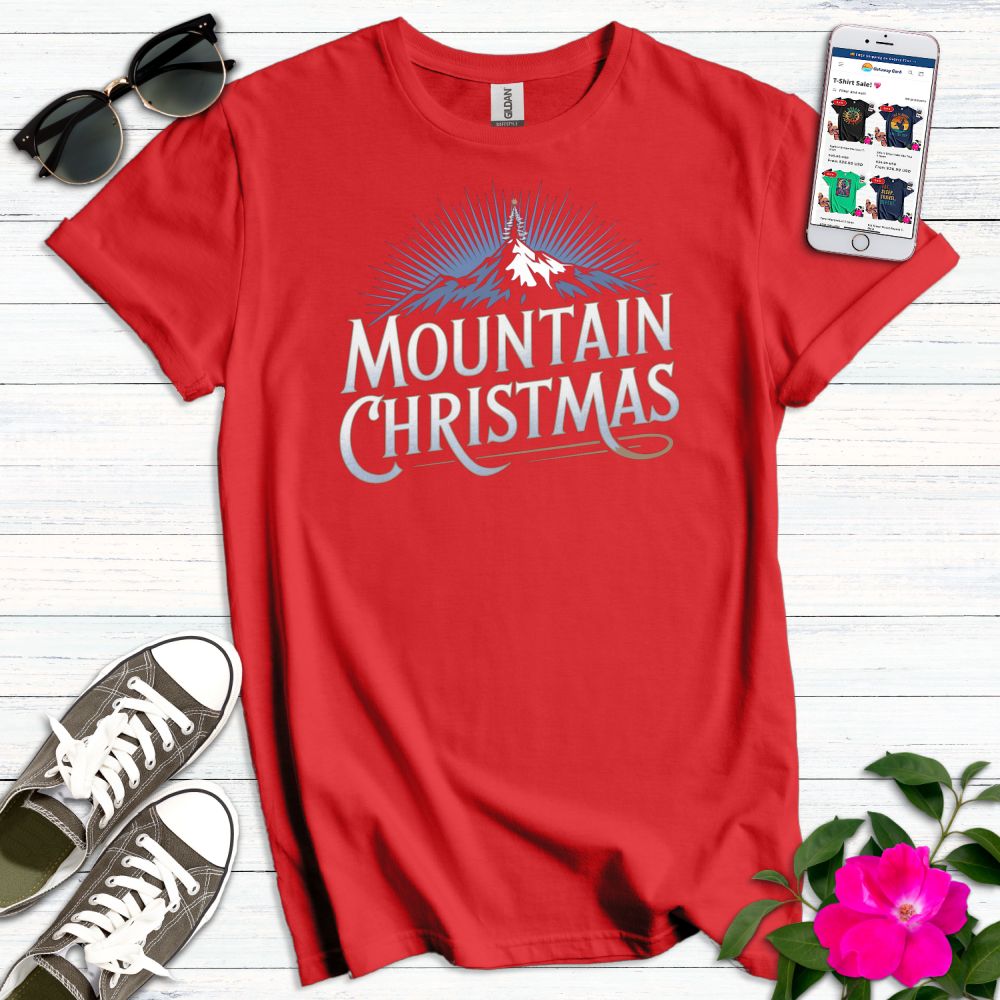 Mountain Glow Christmas T-Shirt