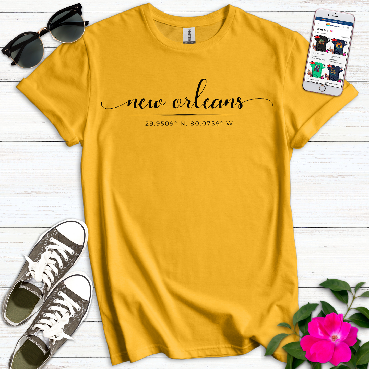 New Orleans Coordinates Elegant T-Shirt