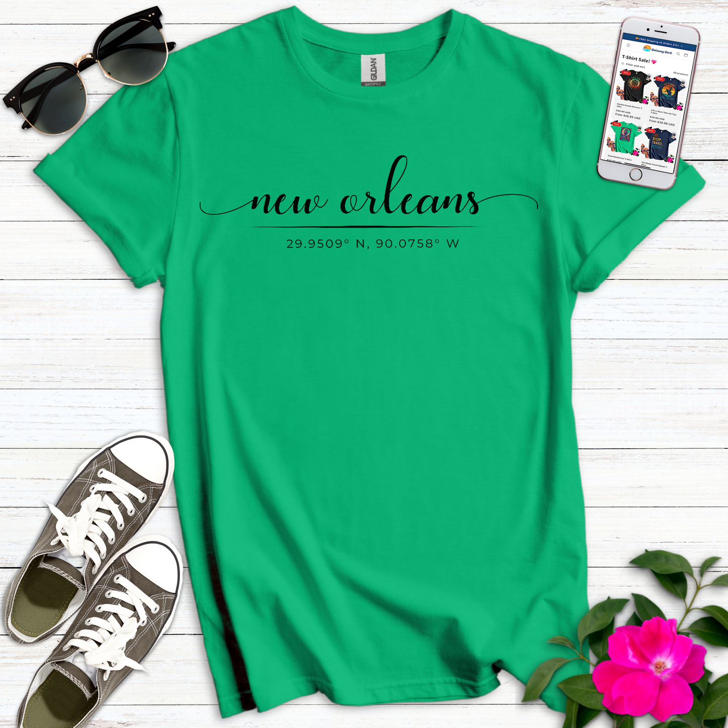 New Orleans Coordinates Elegant T-Shirt