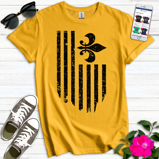 Distressed Fleur-de-lis Flag T-Shirt