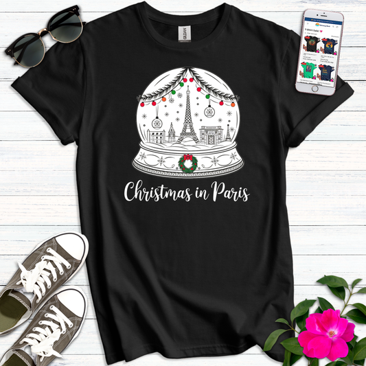 Christmas Paris Snowglobe T-Shirt