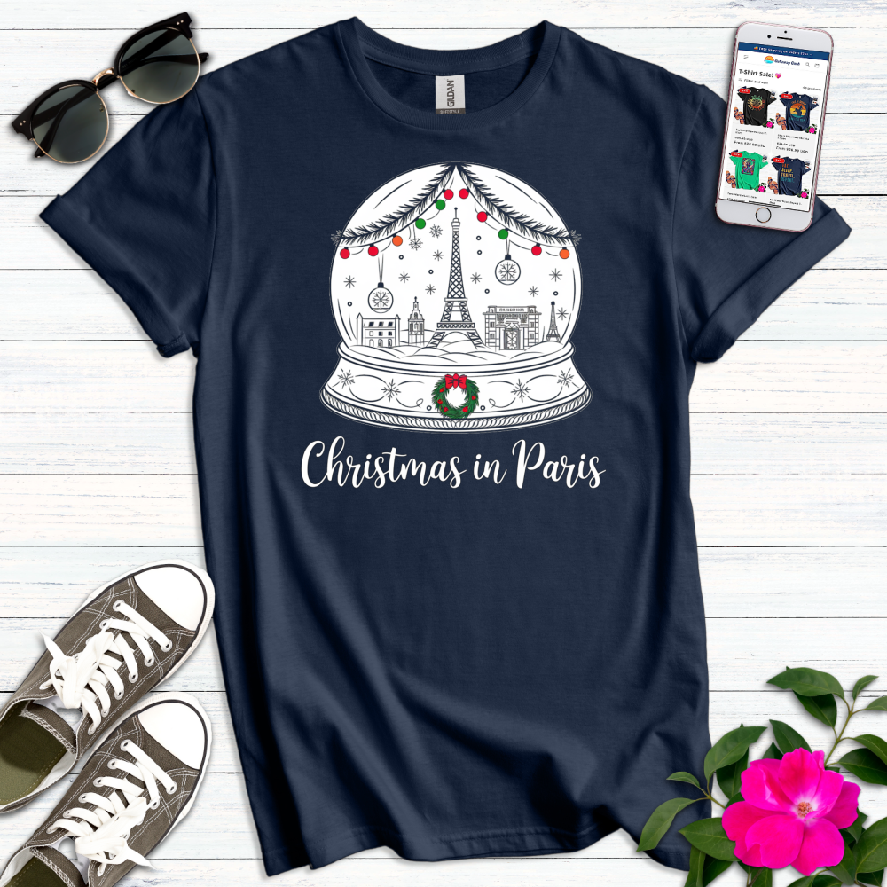 Christmas Paris Snowglobe T-Shirt