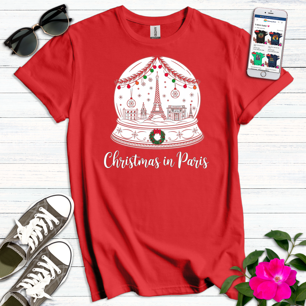 Christmas Paris Snowglobe T-Shirt