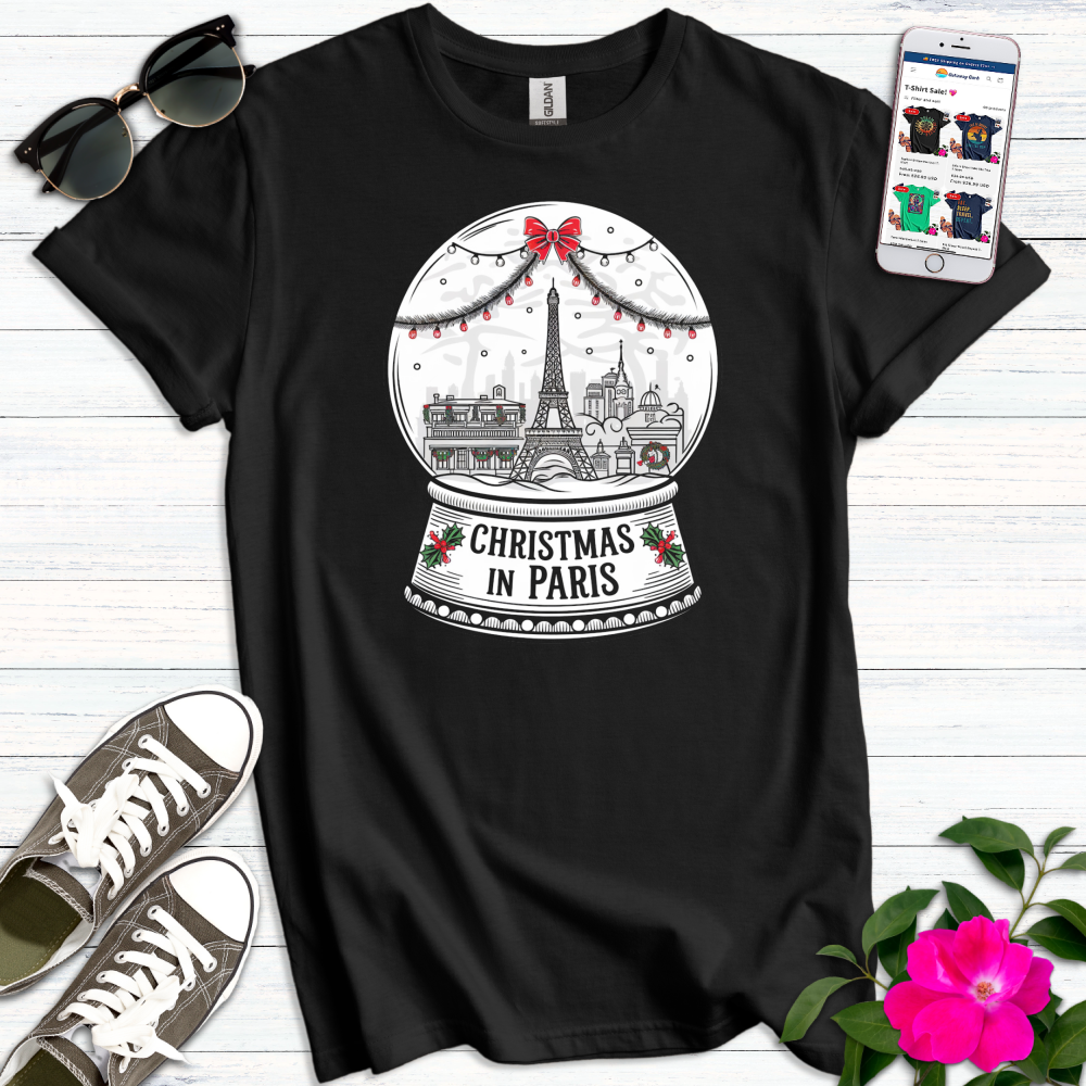 Paris Christmas Snowglobe T-Shirt