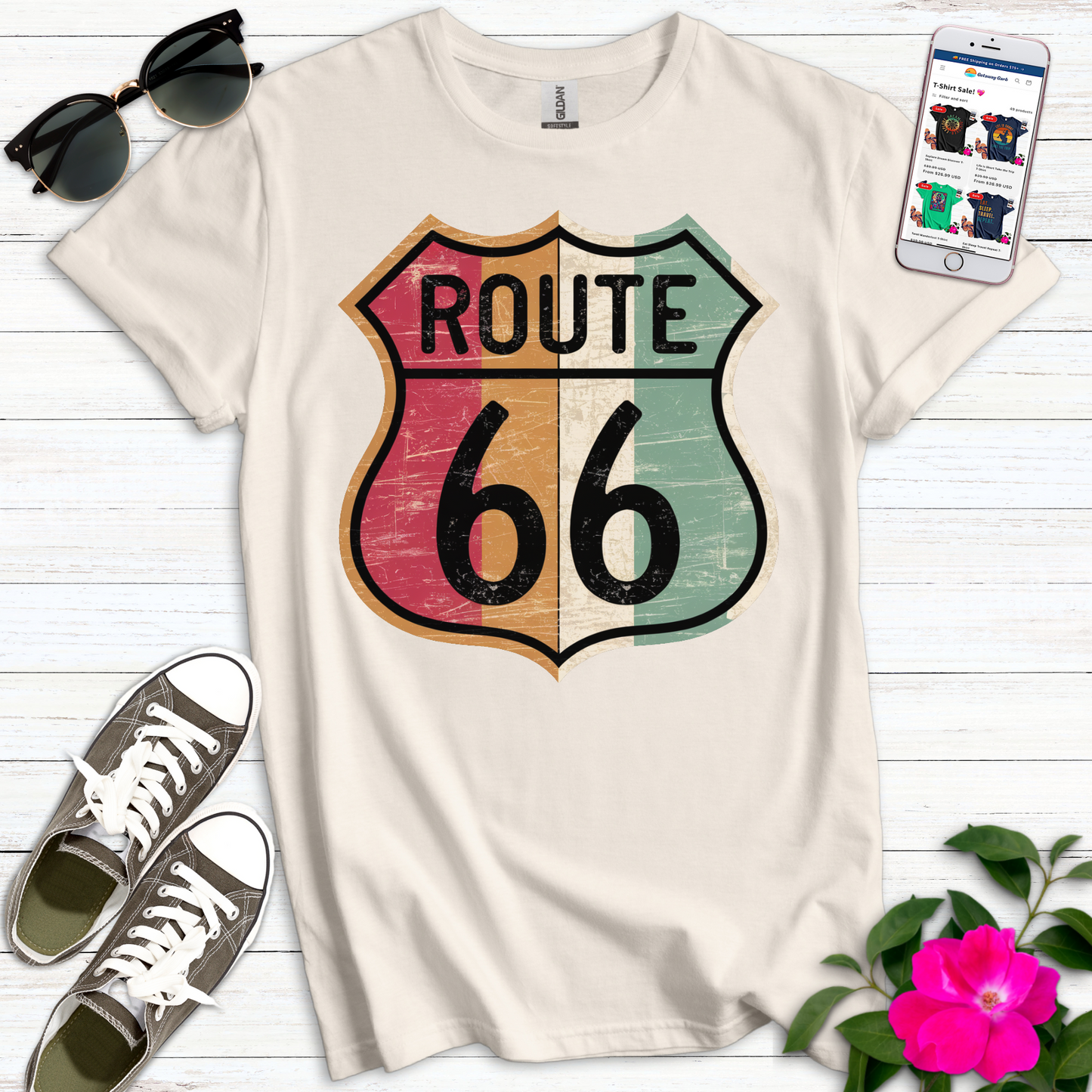 Route 66 Retro Style T-Shirt