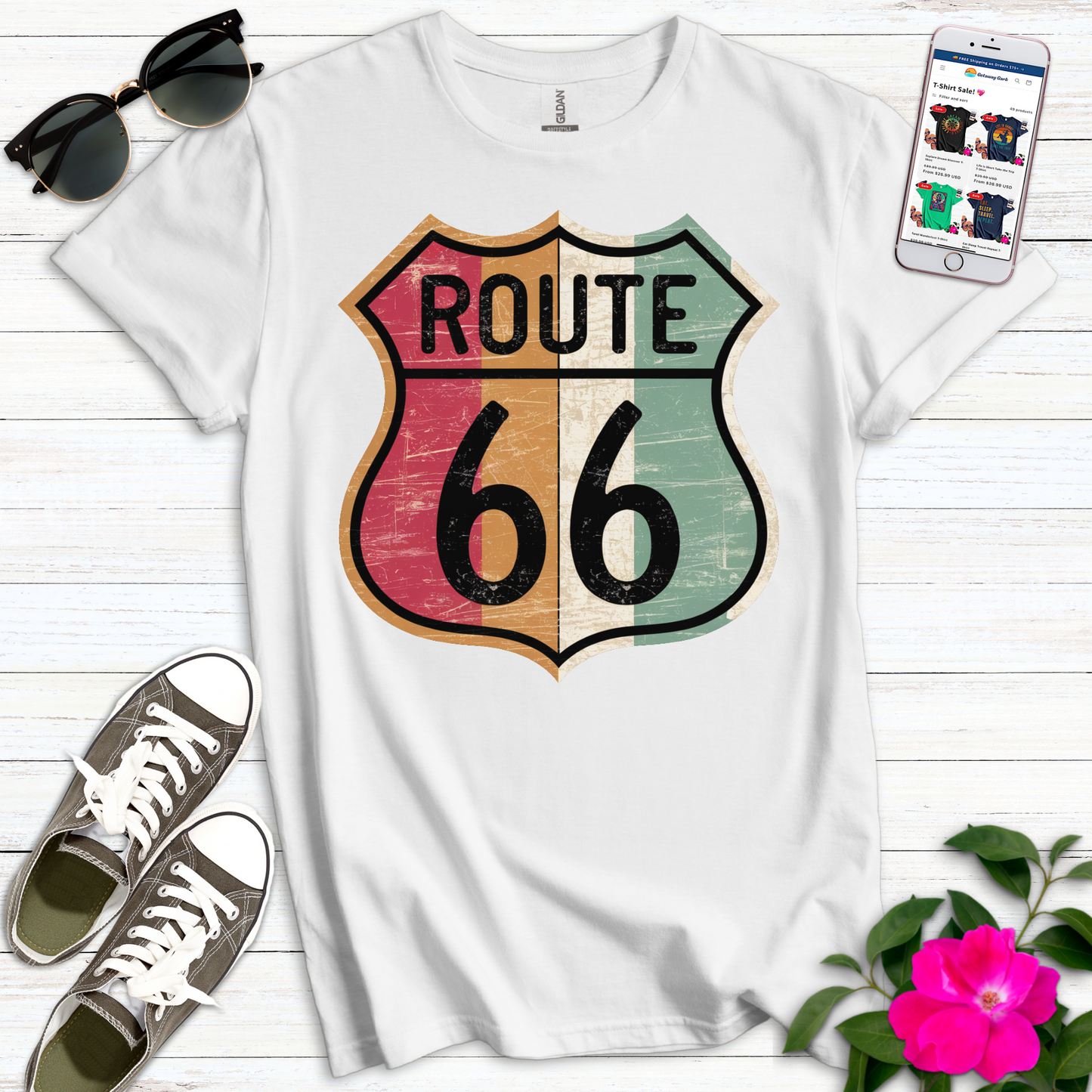 Route 66 Retro Style T-Shirt