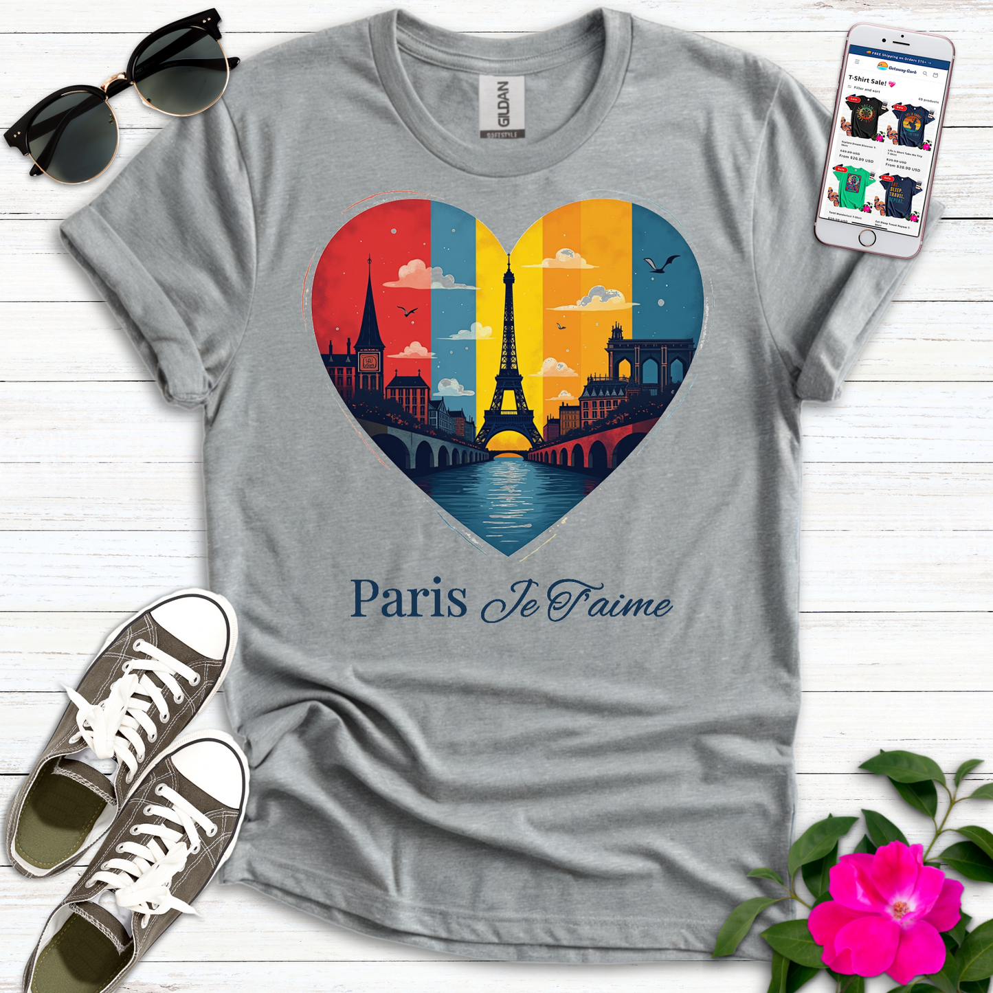 Paris Je T’aime Heart T-Shirt