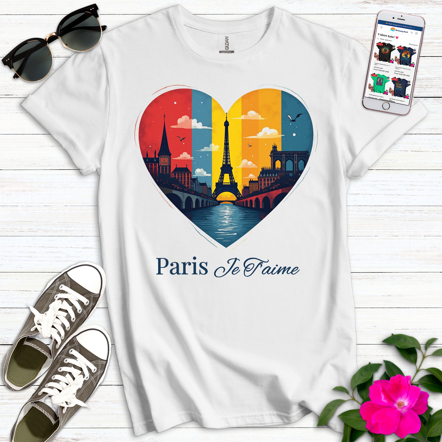 Paris Je T’aime Heart T-Shirt