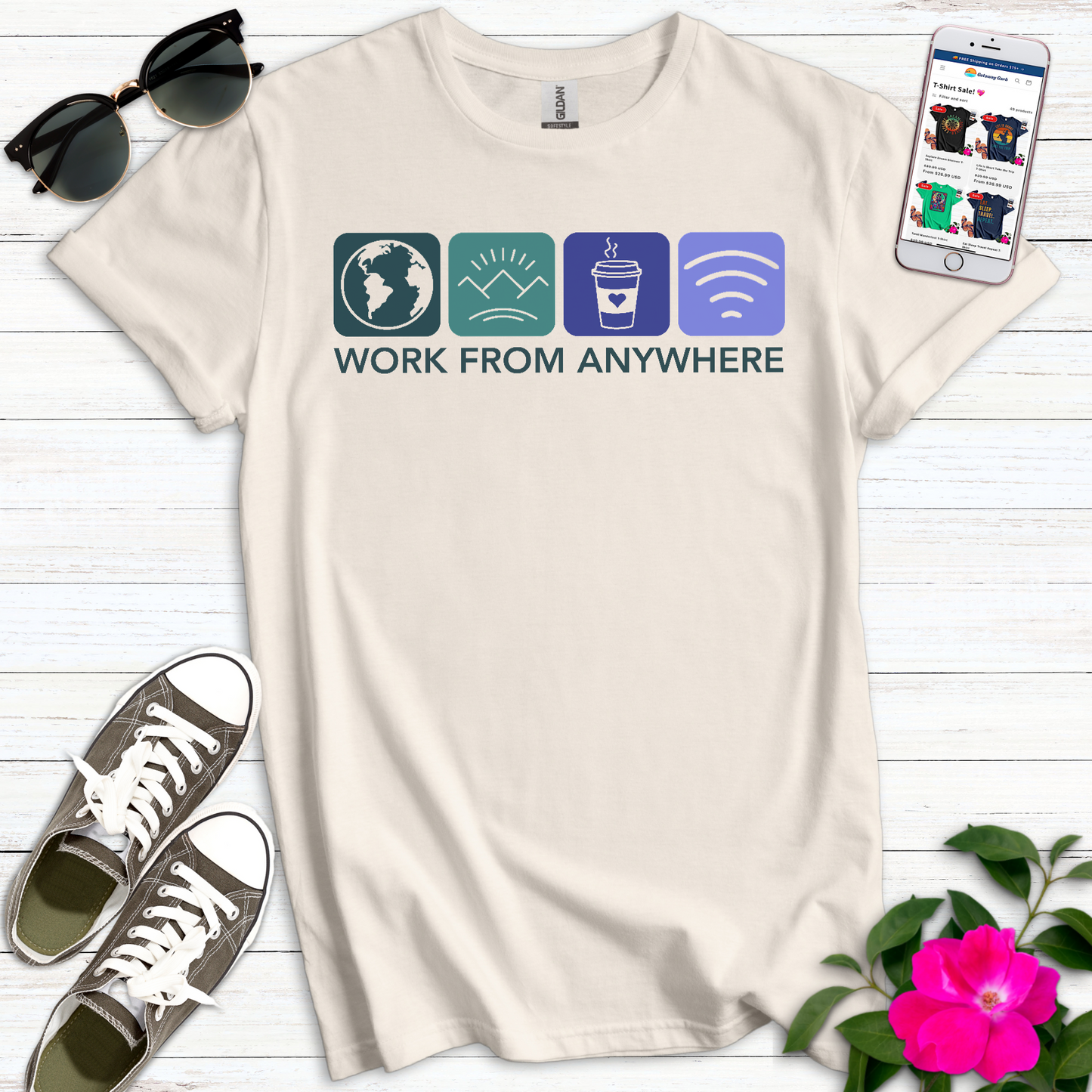 Work from Anywhere Icons T-Shirt