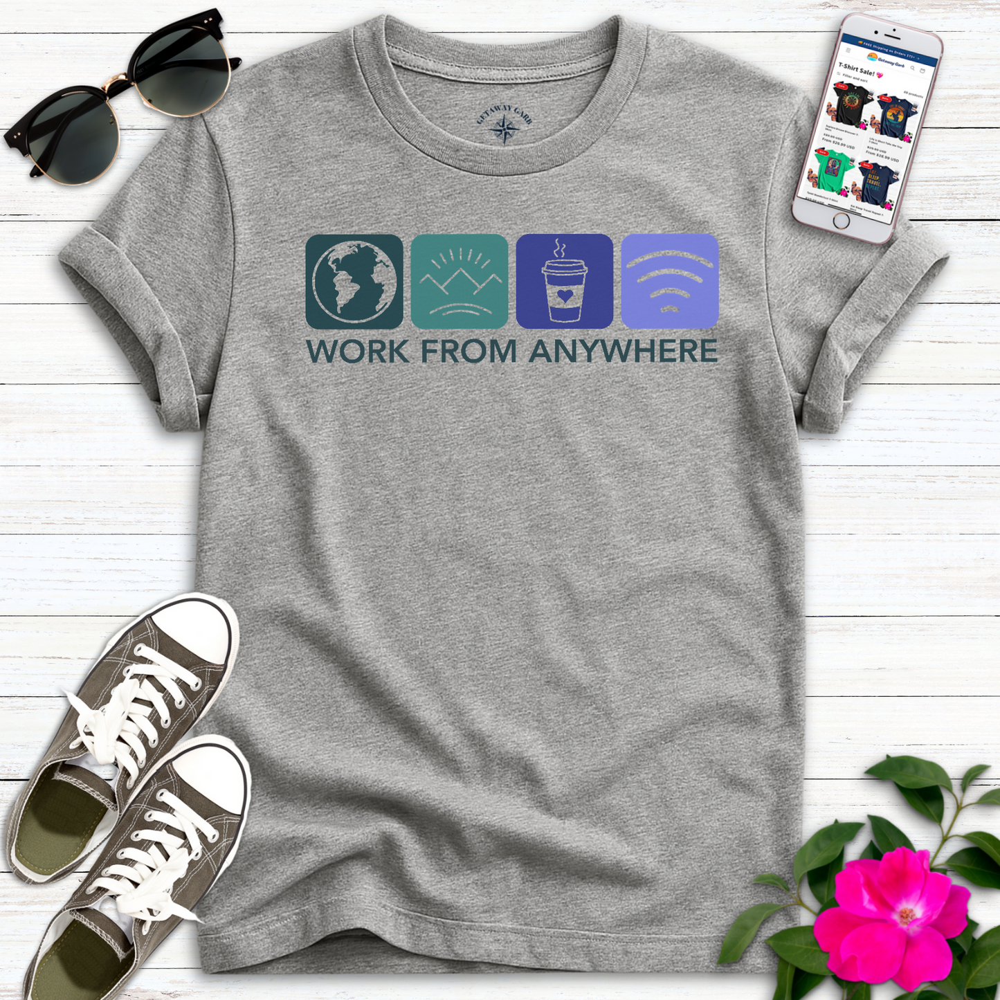 Work from Anywhere Icons T-Shirt