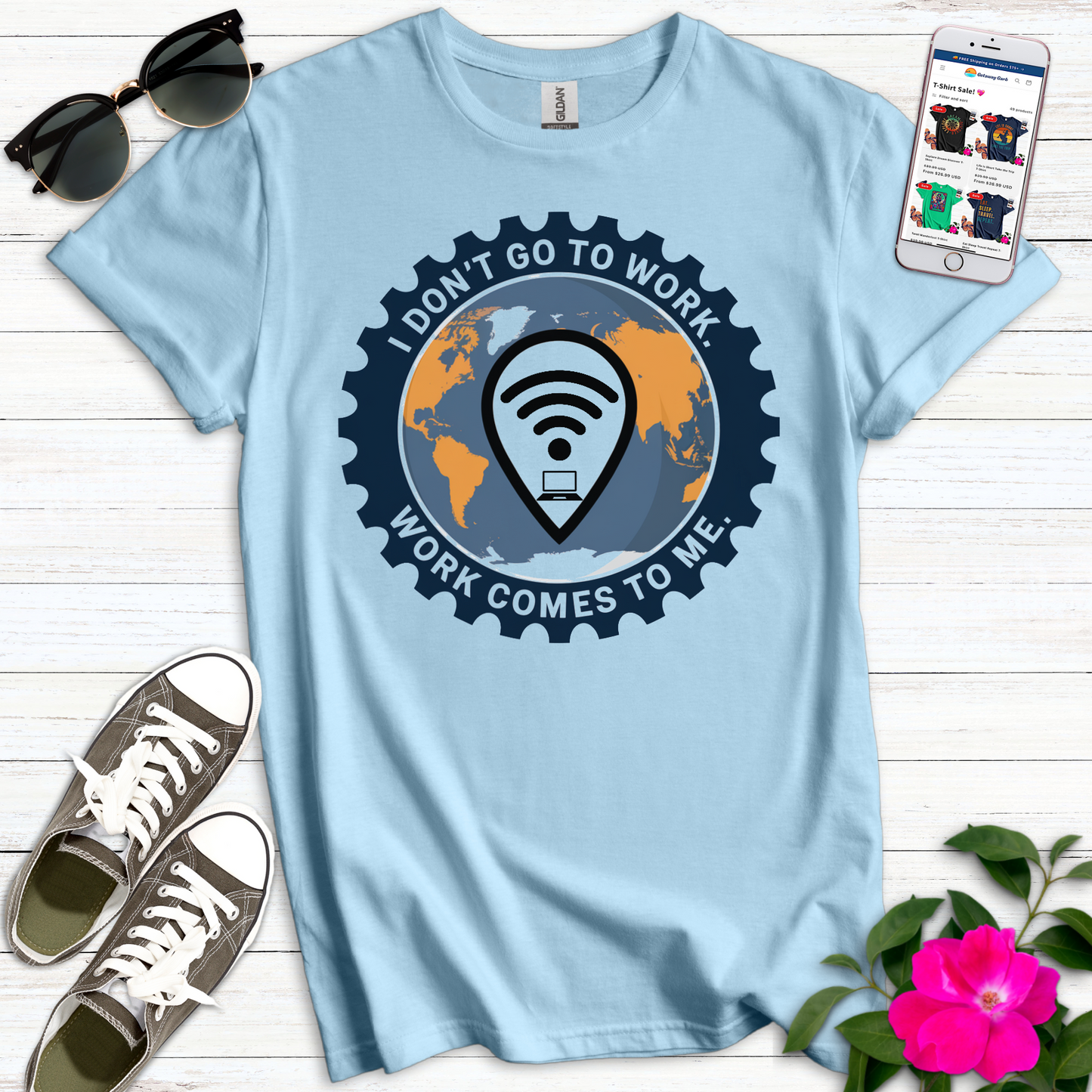 Remote Work Pinpoint T-Shirt