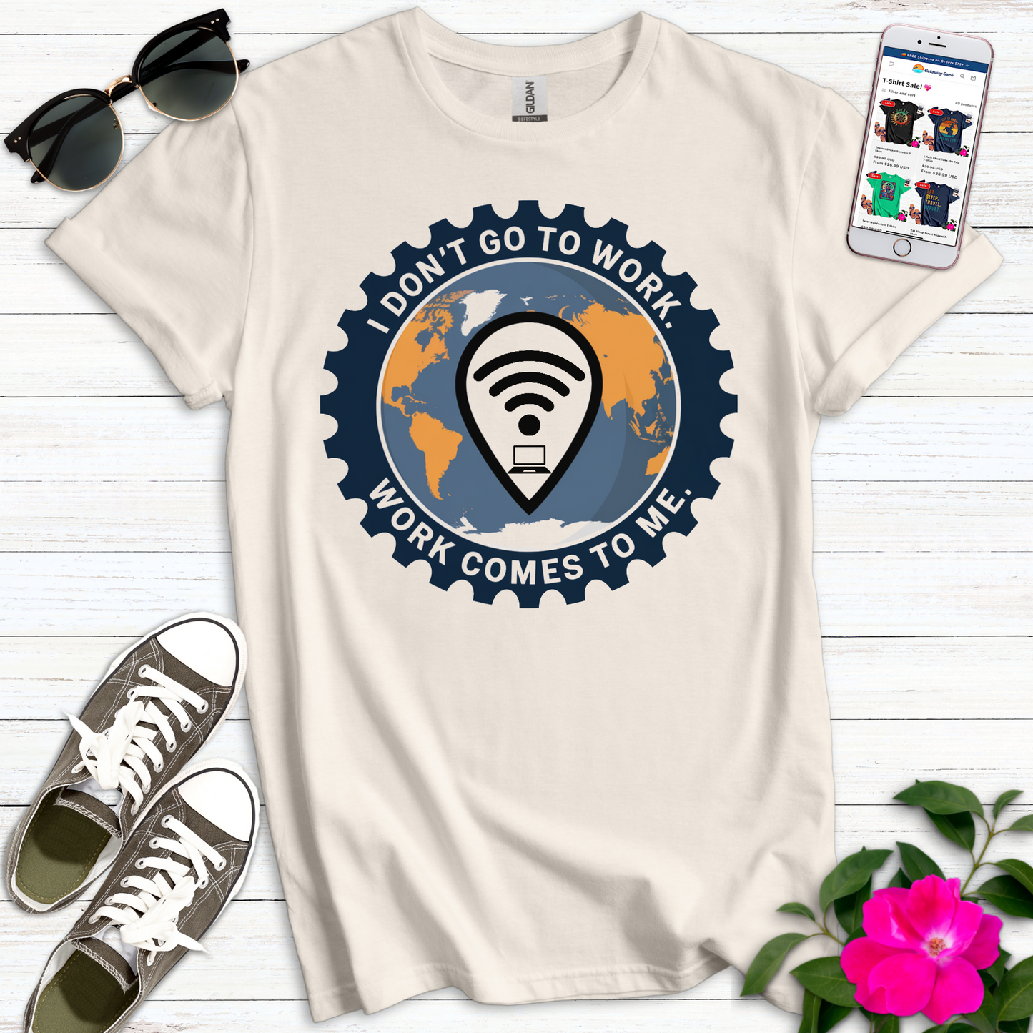 Remote Work Pinpoint T-Shirt