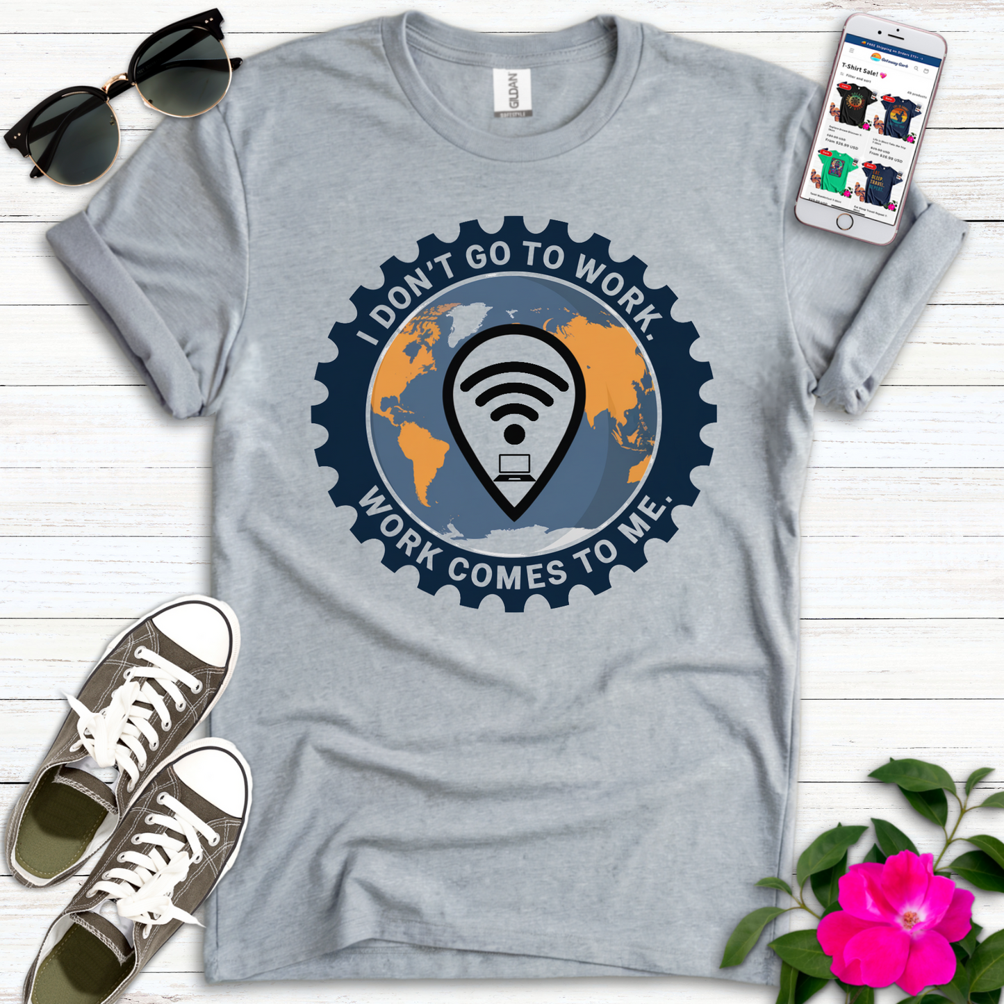 Remote Work Pinpoint T-Shirt