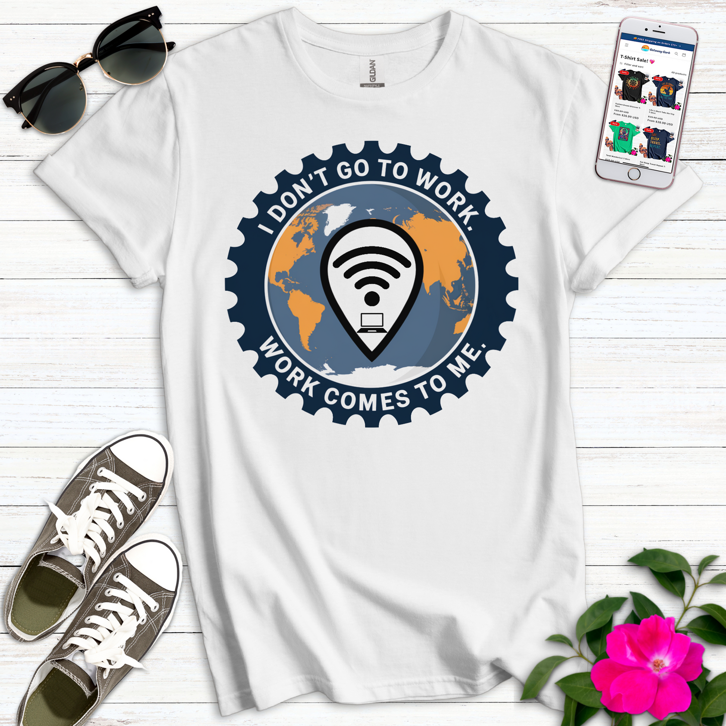Remote Work Pinpoint T-Shirt
