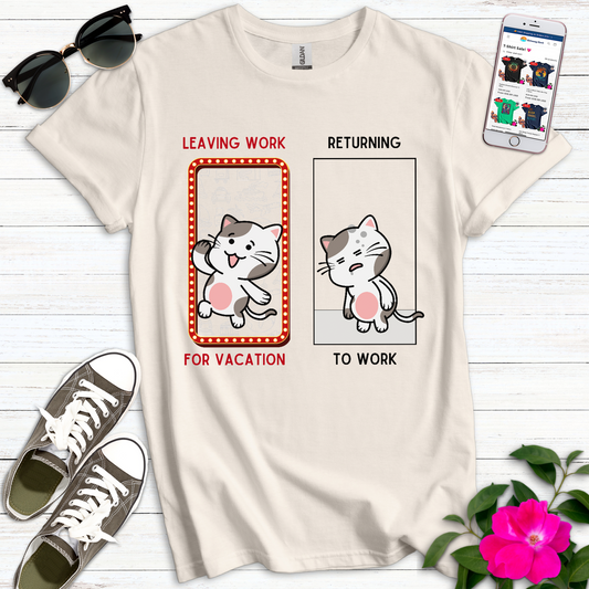 Funny Leaving Work Cat T-Shirt
