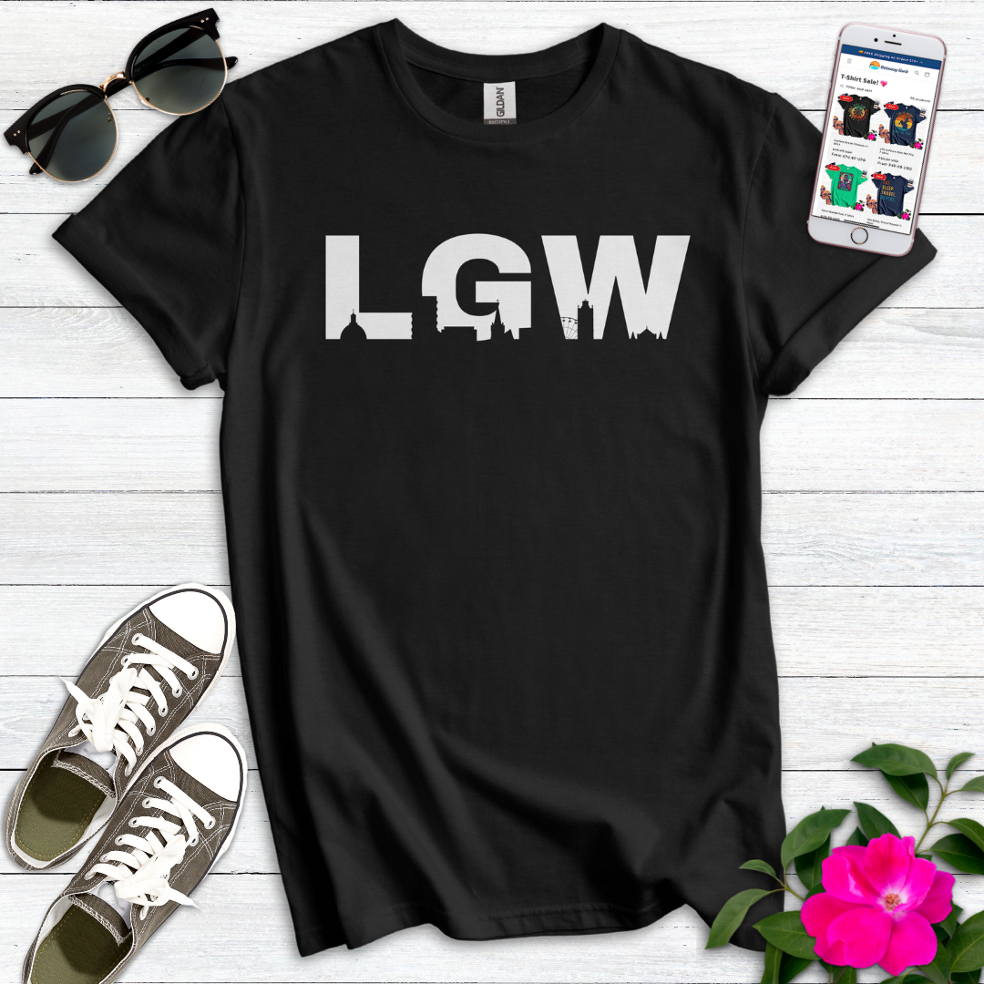 LGW Gatwick Airport London Skyline T-Shirt