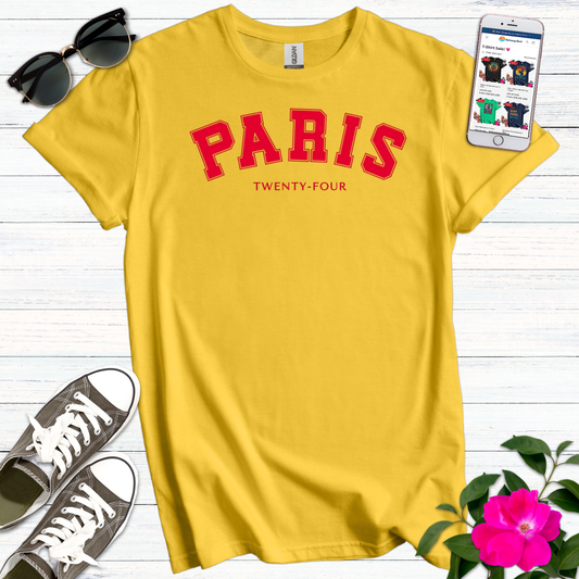 Paris 24 Varsity Red T-Shirt