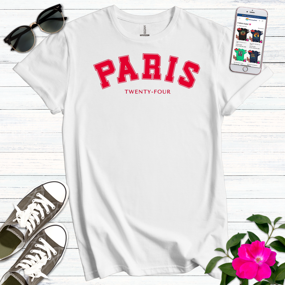 Paris 24 Varsity Red T-Shirt