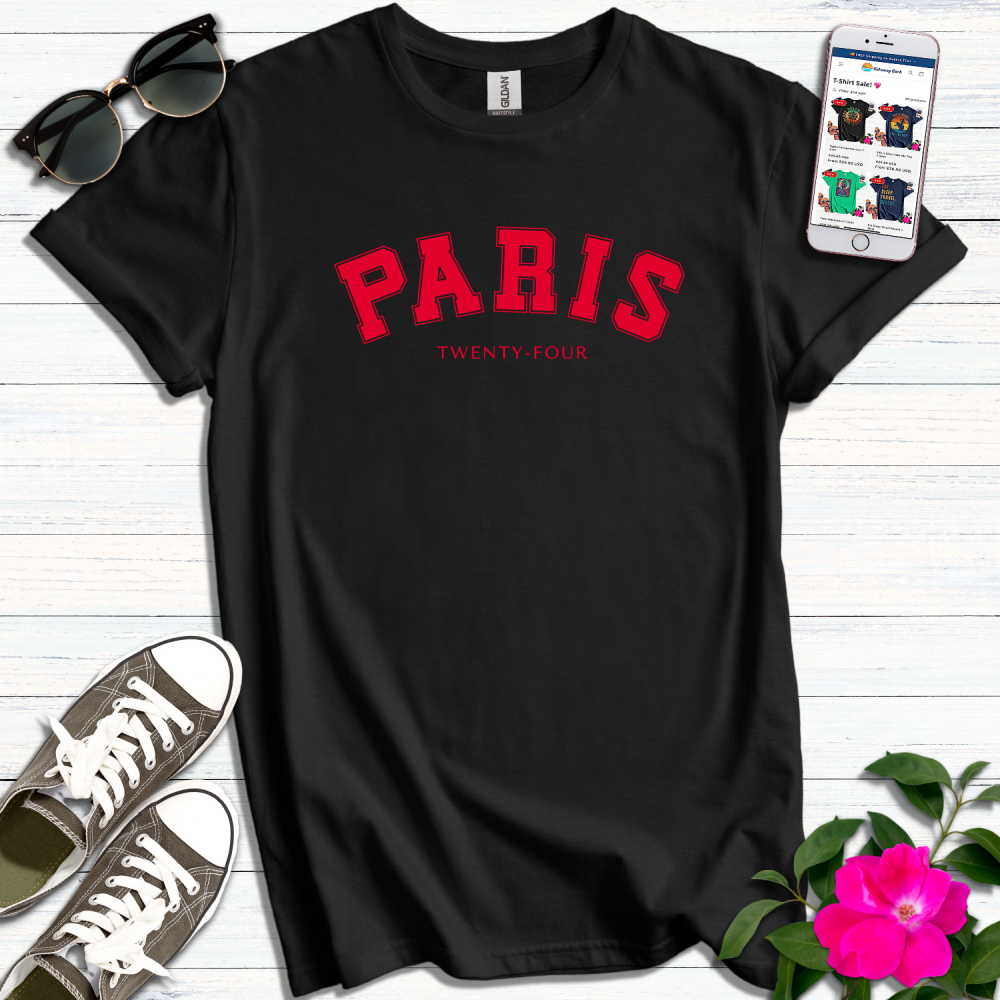 Paris 24 Varsity Red T-Shirt