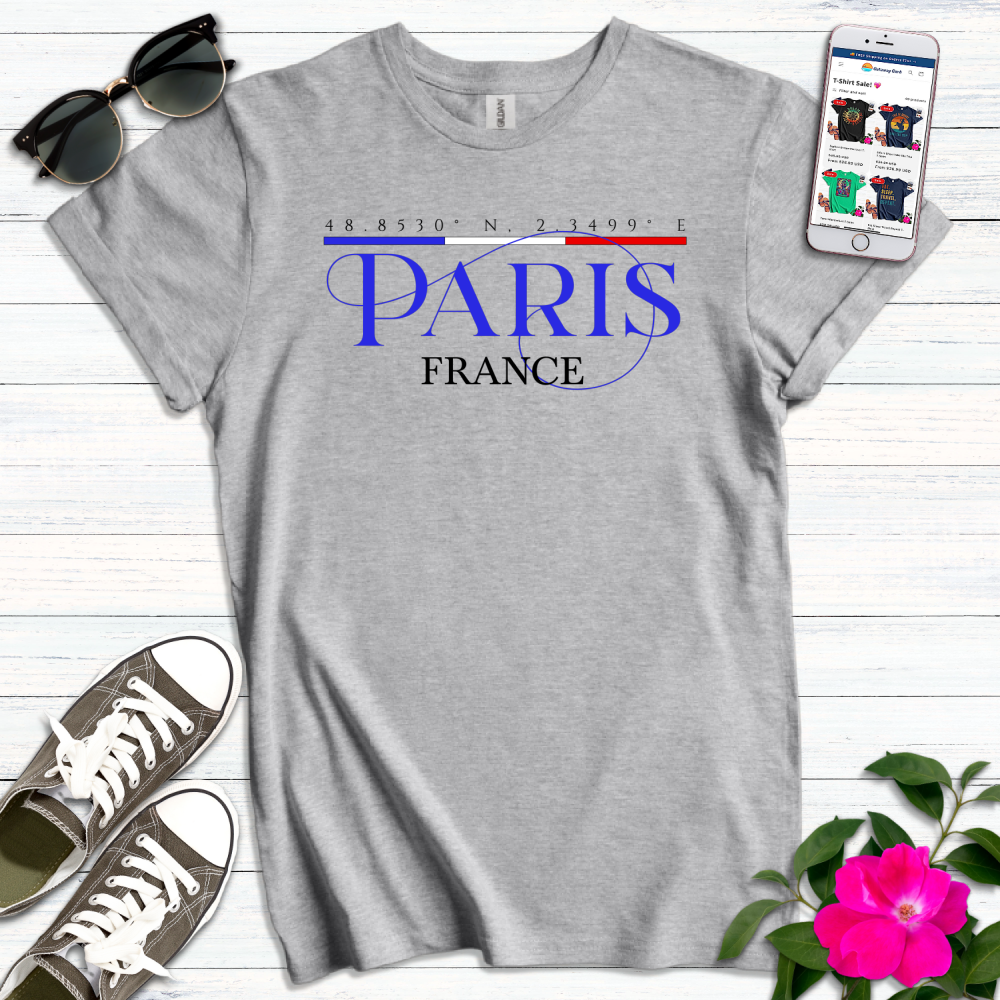 Elegant Paris Coordinates T-Shirt