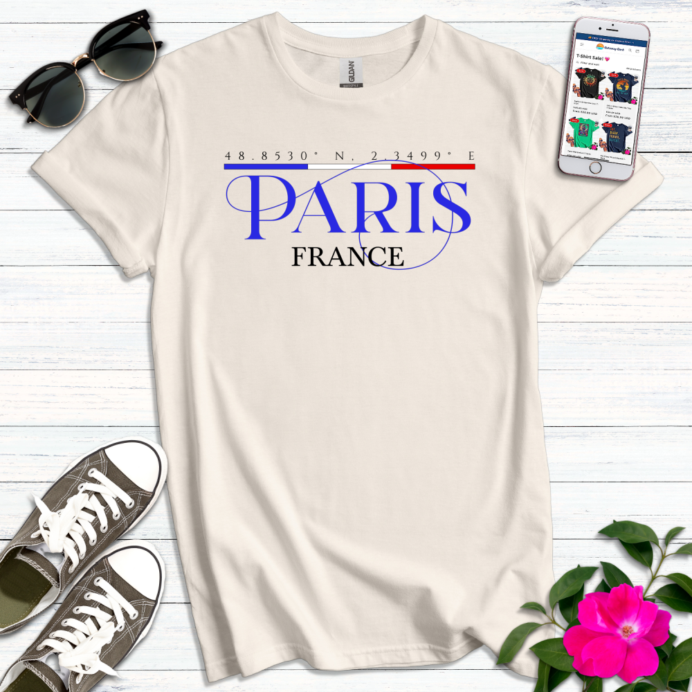 Elegant Paris Coordinates T-Shirt