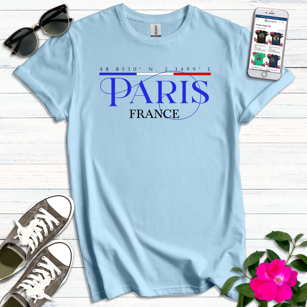 Elegant Paris Coordinates T-Shirt