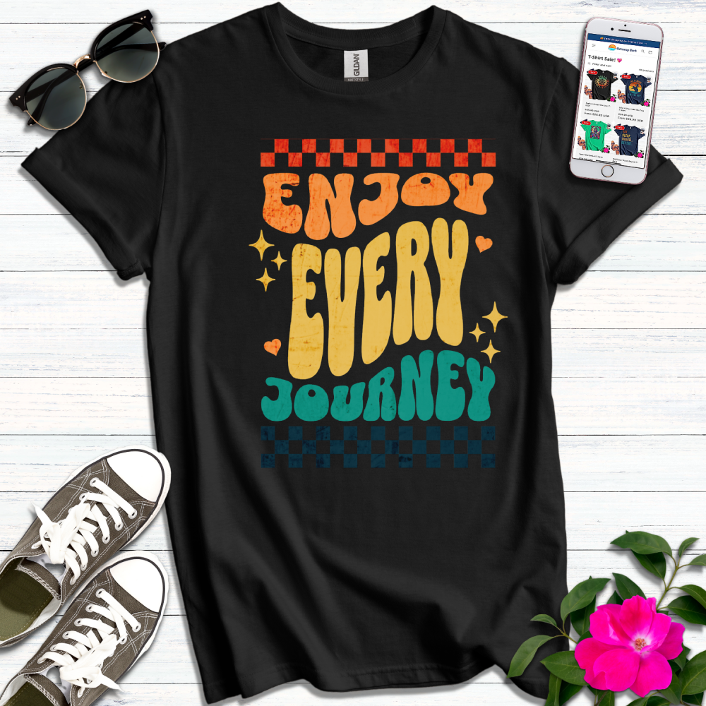 Enjoy Every Journey Colorful Retro T-Shirt