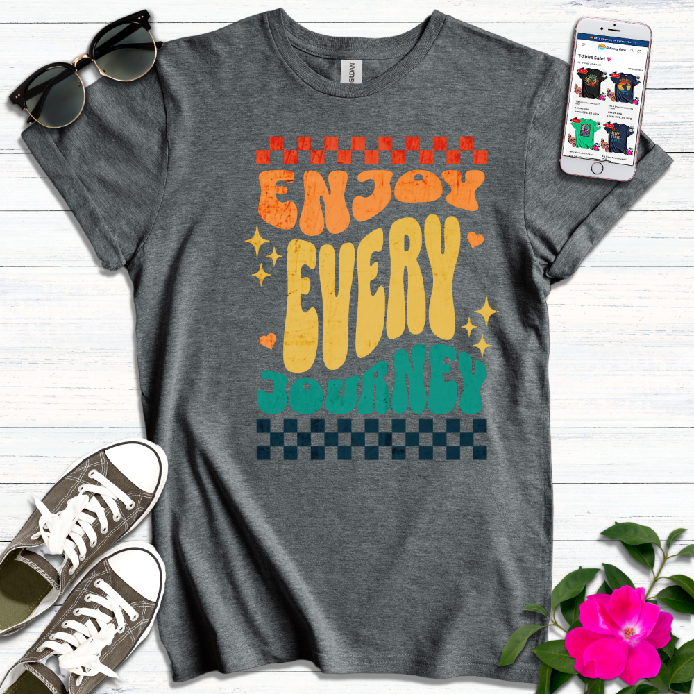 Enjoy Every Journey Colorful Retro T-Shirt