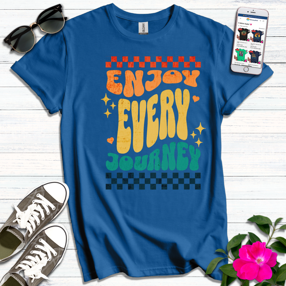 Enjoy Every Journey Colorful Retro T-Shirt