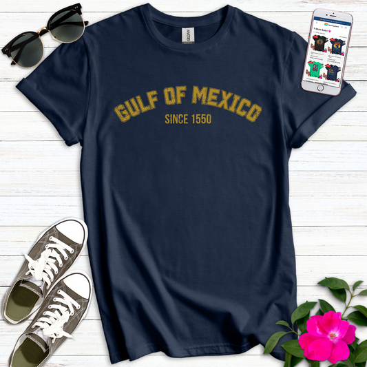 Gulf Mexico Varsity Gold T-Shirt