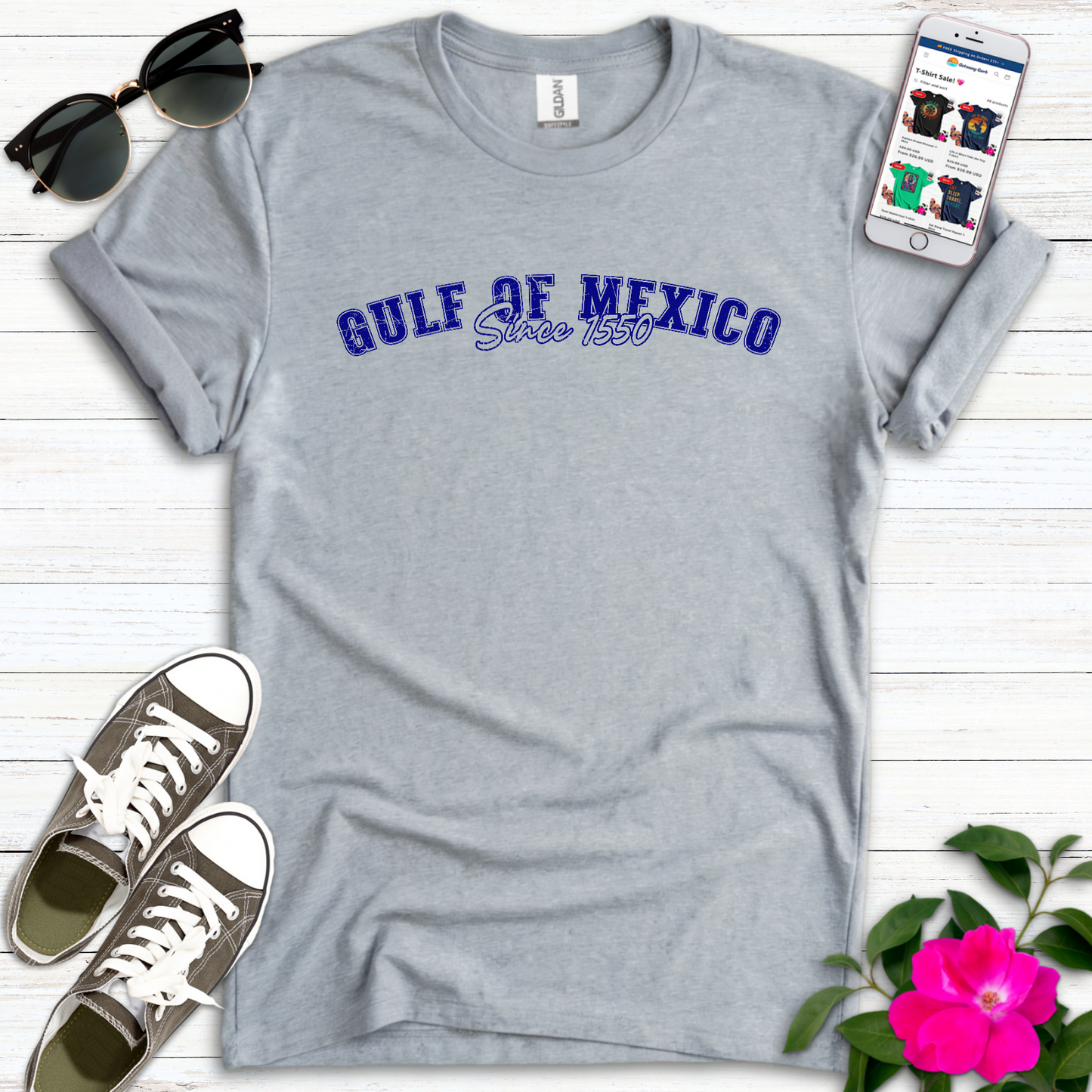 Gulf Varsity Script Navy T-Shirt