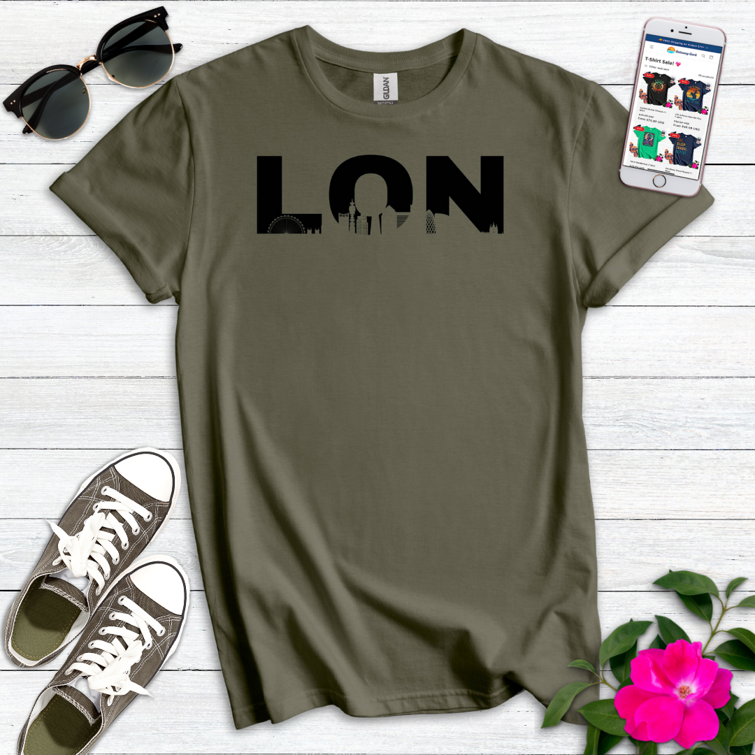 LON London Area Airport Skyline T-Shirt