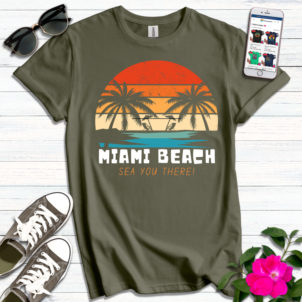 Miami Beach Sea You There T-Shirt