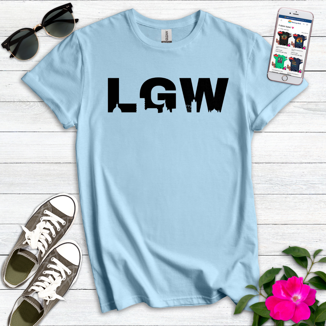 LGW Gatwick Airport London Skyline T-Shirt