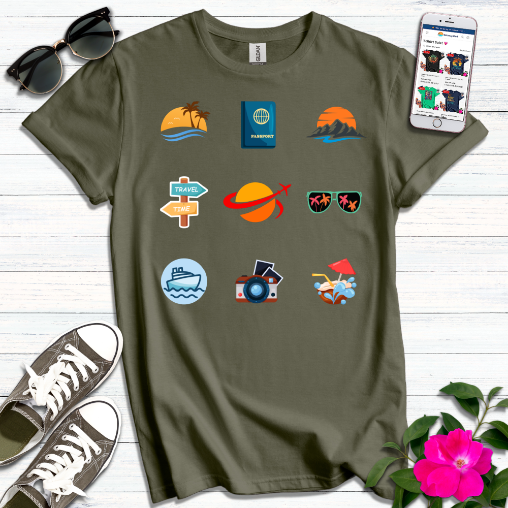 Travel Icons T-Shirt