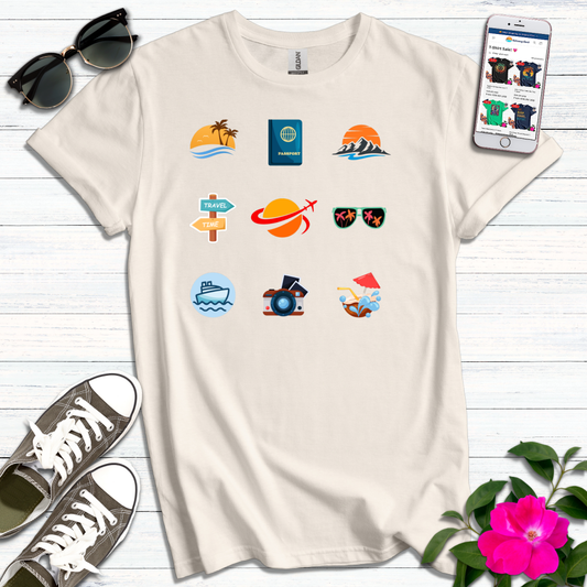 Travel Icons T-Shirt